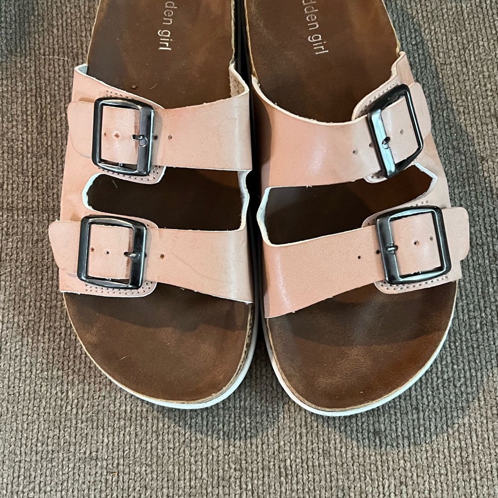 Madden Girl Pink Double Buckle Sandals